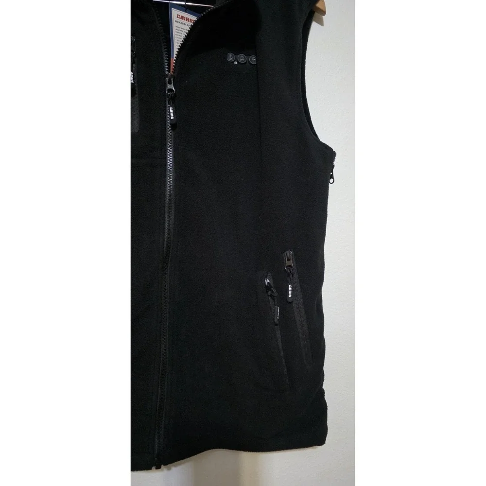 NEW ARRIS Unisex Fleece 7.4V Heated Vest W Battery Pack Adjustable Sizing‎ Black